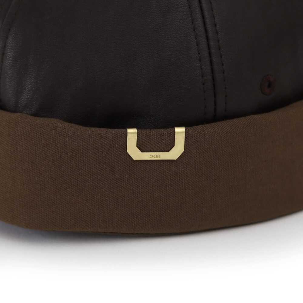 4926 Leon Cinch Back Buckle Strap Brass Label Brimless Artificial Leather - Picture 7 of 9